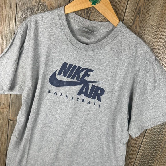 Nike Air Basketball T-Shirt Vintage 00s Gray Tag Graphic Tee Mens Size Large - Picture 1 of 5